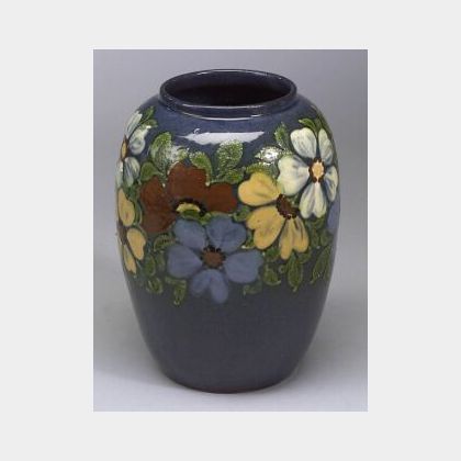 French Floral Art Pottery Vase. 