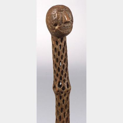 Southwest Carved Mesquite Wood Walking Stick
