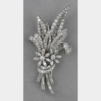 Platinum and Diamond Brooch, Retailed by Garrard & Co.