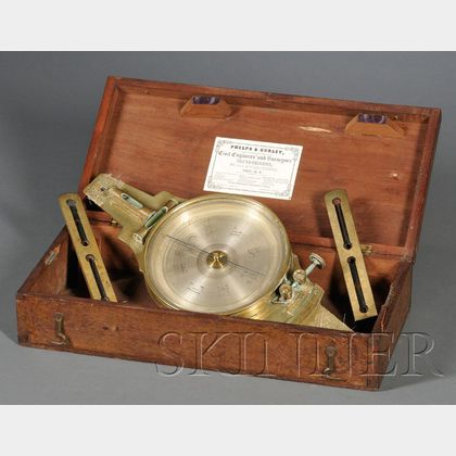 Phelps & Gurley Brass Vernier Surveyor's Compass