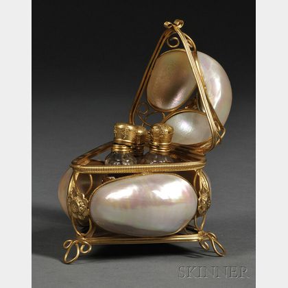French Mother-of-pearl and Ormolu Scent Box