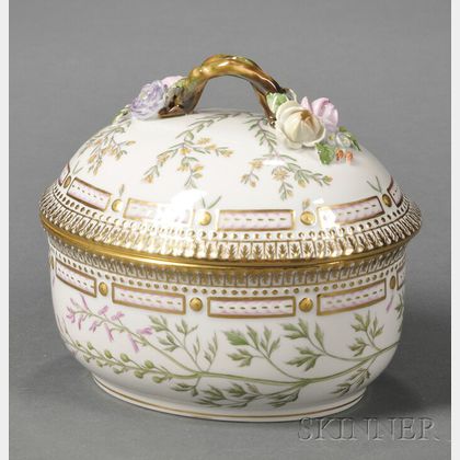 Royal Copenhagen Porcelain "Flora Danica" Covered Bowl