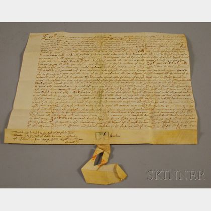James I, English Land Deed on Parchment, 1622.