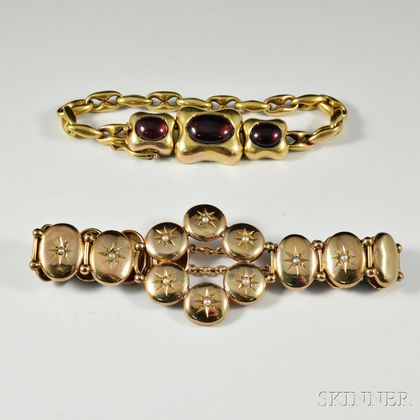 Two Victorian Gold Bracelets