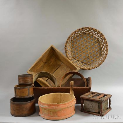 Ten Wooden Domestic Items