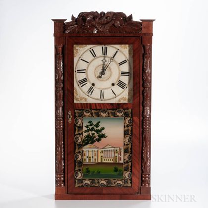 Riley Whiting Carved Column and Splat Shelf Clock