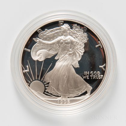 1995-W Proof American Silver Eagle. Estimate $2,000-3,000