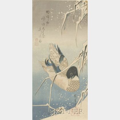 Hiroshige: Wild Duck in Snowy Pond