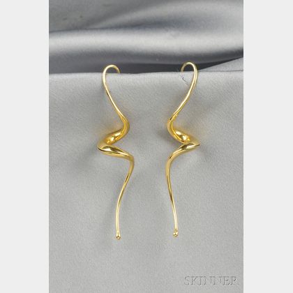 Sold at auction 18kt Gold Earpendants, Michael Good Auction Number ...