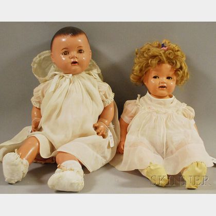 Two Large Composition Baby Dolls