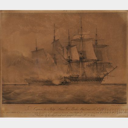 After John Christian Schetky (Scottish, 1778-1874) This representation of the H.M.S Shannoncarrying by boarding the American Frigate Ch