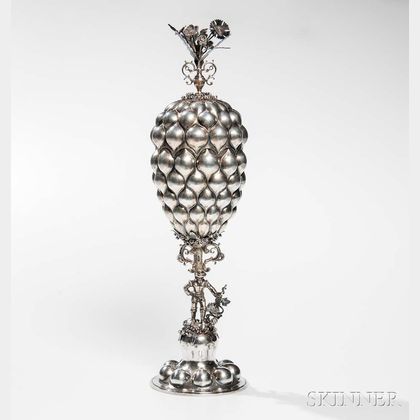 German .800 Silver Pineapple Cup and Cover