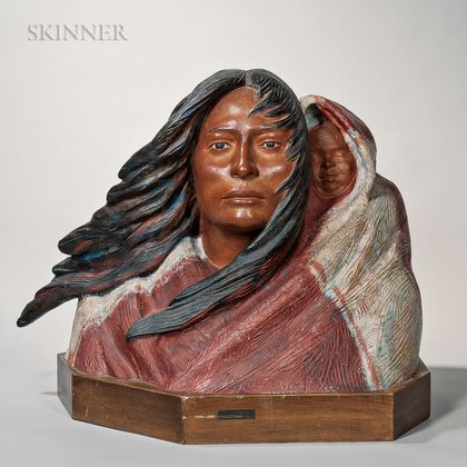 Harry Jackson (American, 1924-2011) Sacajawea-Indian Mother and Child, 1st Working Model for a Monument (with child)