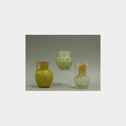 Three Victorian Cased Glass Pitchers