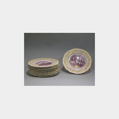 Set of Twelve Crown Ducal George Washington Bicentenary Ceramic Plates