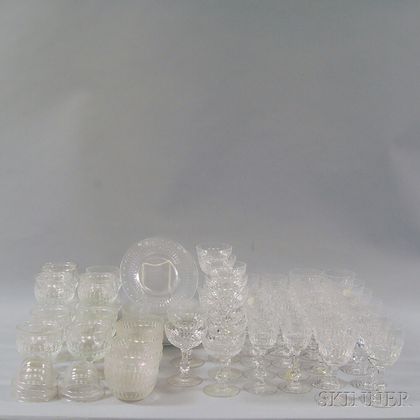 Large Group of Tiffan Crystal Stemware and Tableware
