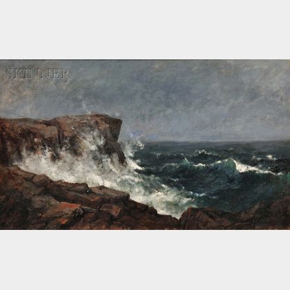 John Appleton Brown (American, 1844-1902) Crashing Waves, Isles of Shoals