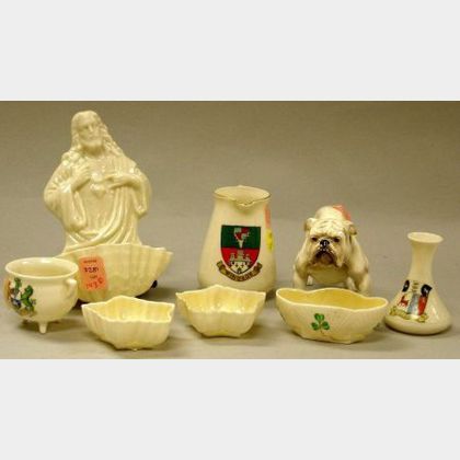 Eight Assorted Belleek and Doulton Porcelain Items. 