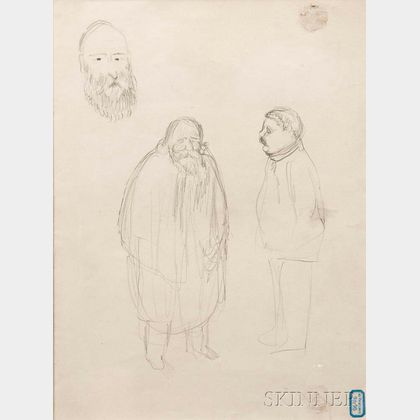 Pierre Bonnard (French, 1867-1947) Etudes de Portraits /A Page from a Sketchbook