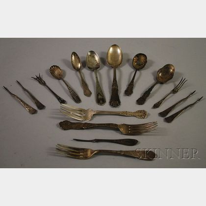 Approximately Sixteen Pieces of Silver and Silver Plated Flatware