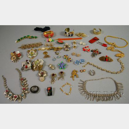 Large Group of Mostly Signed Costume Jewelry