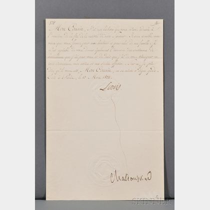 Louis XVIII, King of France (1755-1824) Document Signed.