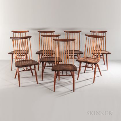 Eight George Nakashima (1905-1990) Dining Chairs