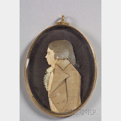 Attributed to Mary Way (New London and New York, 1769-1833) Dressed Portrait Miniature and a Portrait Miniature of a Gentleman.