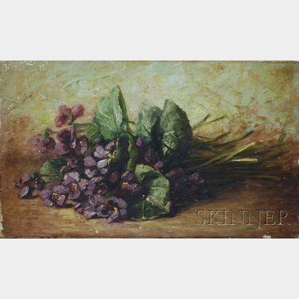 American School, 19th/20th Century Still Life with Violets