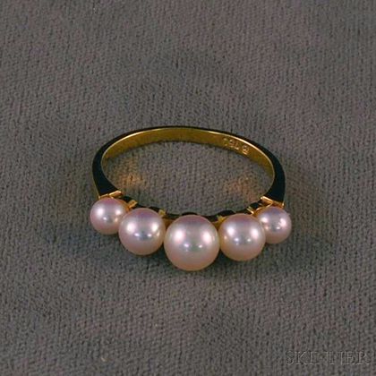 Mikimoto 18kt Gold and Pearl Ring