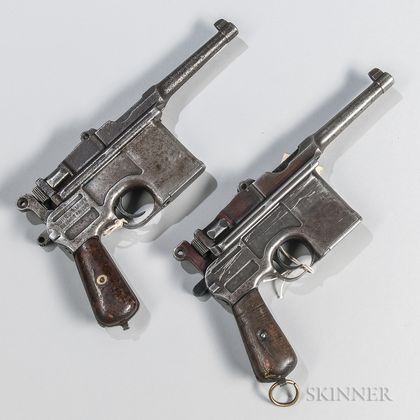 Two Mauser C96 Broomhandle Post-war Bolo Semi-automatic Pistols