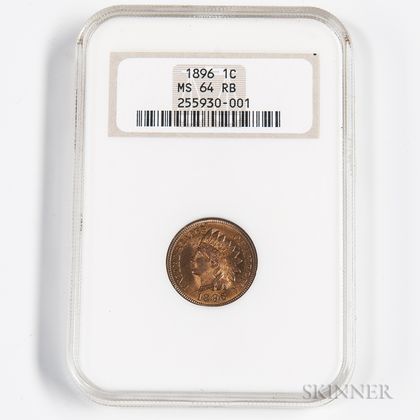 1896 Indian Head Cent, NGC MS64RB. Estimate $100-200