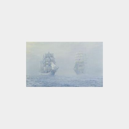 American School, 20th Century Moshulu 1937/ Sailing Vessels in Fog.