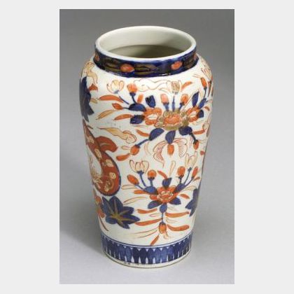 Porcelain Vase, Japan, late 19th century, Imari ware with a floral design, ht. 8 in. 