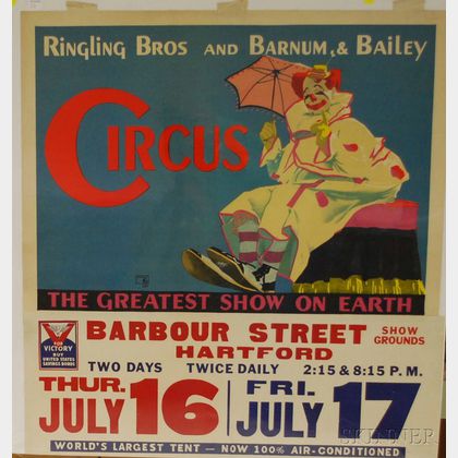 Ringling Bros. and Barnum & Bailey Circus Lithograph Poster