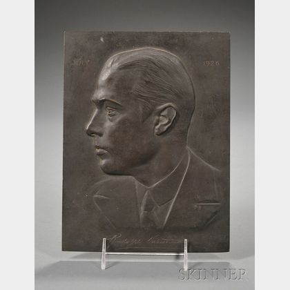 Bronze Plaque of Rudolf Valentino