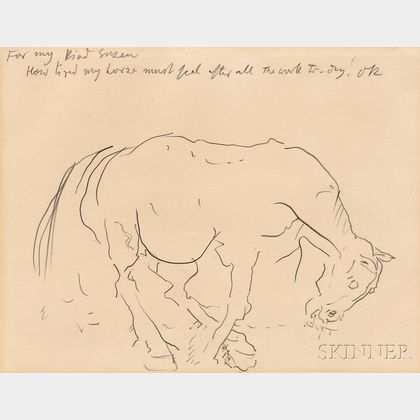 Oskar Kokoschka (German, 1886-1980) How Tired my Horse Must Feel After All the Work To-day!