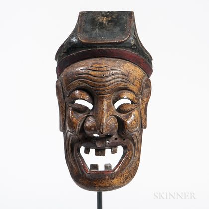 Chinese Polychrome Nuo Mask