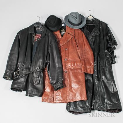 Three Leather Trench Coats