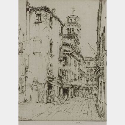 Ernest David Roth (American, 1879-1964) A Street in Venice