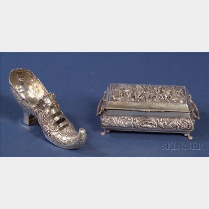 Two Continental Silver Dresser Articles