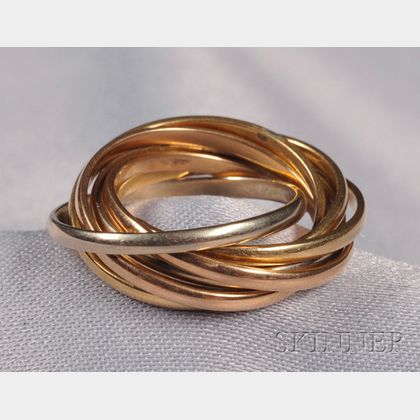 18kt Tricolor Gold Rolling Ring, Cartier, Paris
