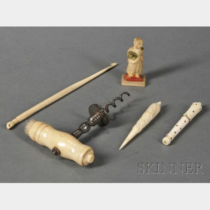 Five Bone and Marine Ivory Implements