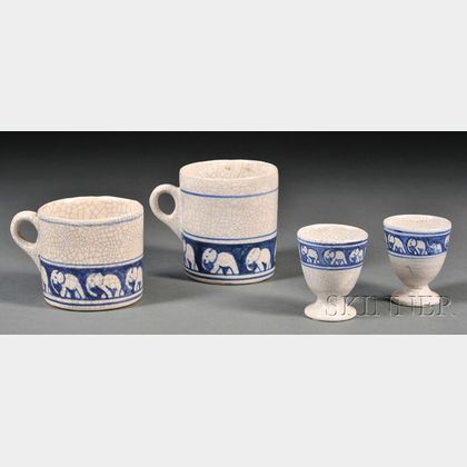 Four Pieces of Dedham Elephant Pottery