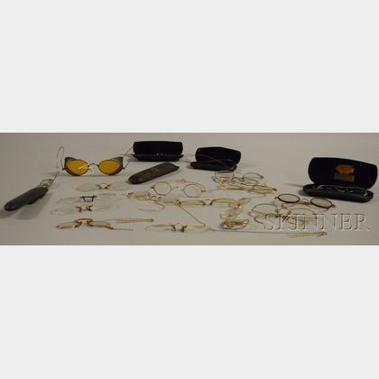 Nineteen Pairs of Assorted Spectacles and Eyeglasses. 