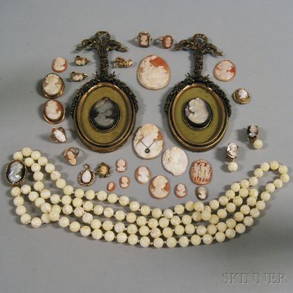 Group of Cameo Jewelry and Accessories