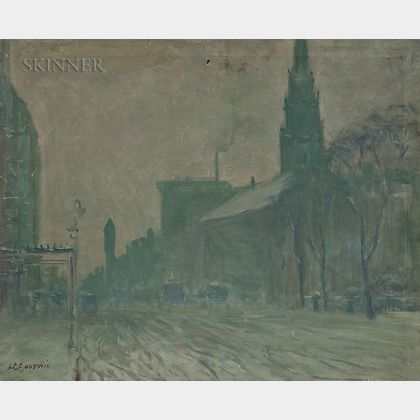 Arthur Clifton Goodwin (American, 1866-1929) View of Boylston Street and the Arlington Street Church