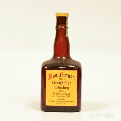 Mt Vernon Rye 5 Years Old 1947, 1 4/5 quart bottle 