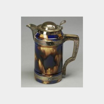 Wedgwood Majolica and Silver Plate Covered Jug