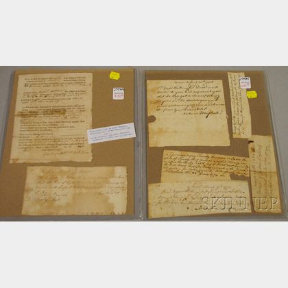 Seven 18th Century New England Handwritten and Printed Documents